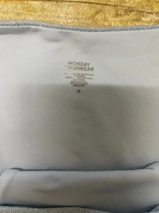 Monday Swimwear Clovelly Shimmery Light Blue Two-Piece Bikini Set size M - Picture 3 of 4